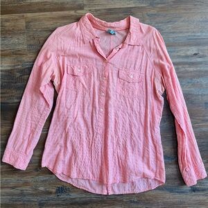 C&C California Women’s Casual Salmon Pink Shirt, Large